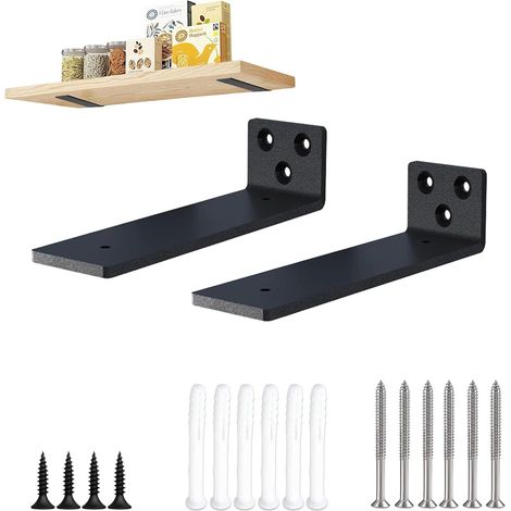 Equerre Etagere Murale,Support métallique pour étagère à 90 degrés, support mural pour étagère 15 × 4 cm, support robuste (2 pièces) (1/5)