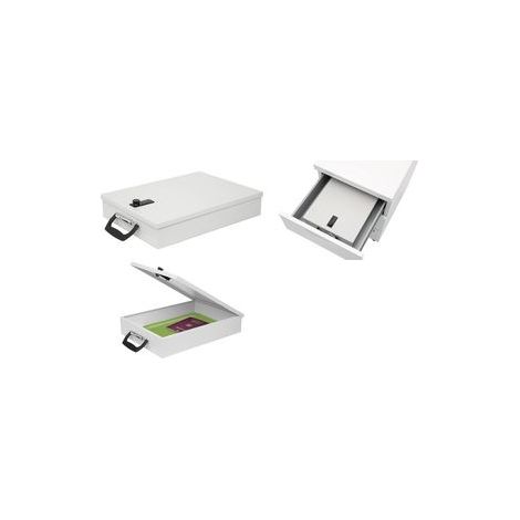 WEDO Dokumenten-Kassette, DIN A4, mit Zahlenschloss aus Stahlblech, mit lichtgrauer Pulverbeschichtung - 1 Stück (102 2537)