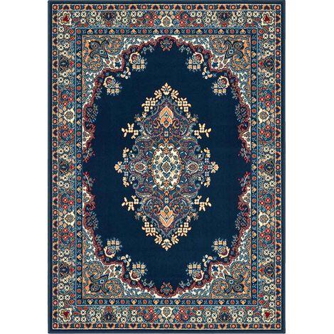 Tappeto economico tradizionale orientale persiano, pelo corto per salotto soggiorno 6210 blu cm.280x365 (1/3)
