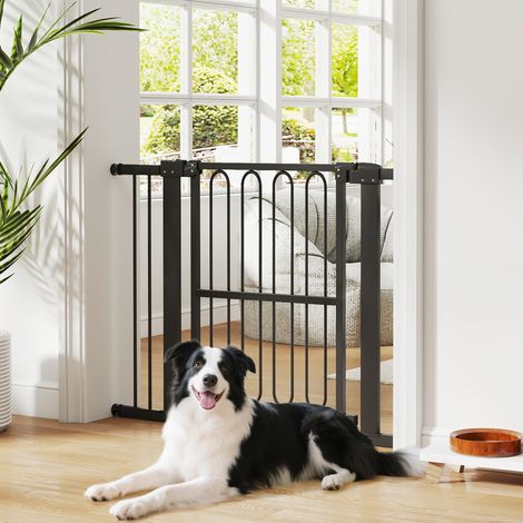 Barrière de sécurité pour chien, 76-104 cm, barrière sans perçage, barrière d'escalier (1/5)