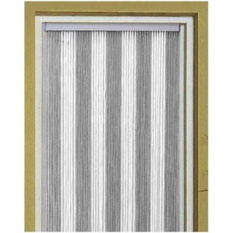 Arisol Rideau de Porte Korda Blanc/Gris 100 x 220 Cm