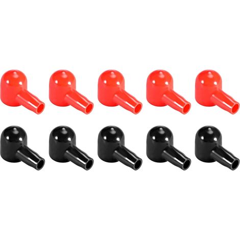 Batterie Borne Isolant Caoutchouc Protecteur Couvre x 10PCS pour 14mm Borne 6mm Câble Rouge Noir Cosse Bouchons Remplacement Outils pour Puissance Sports (1/5)