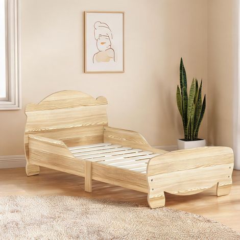 Lit enfant bois naturel en MDF 143,5 x 80 x 55 cm (1/5)