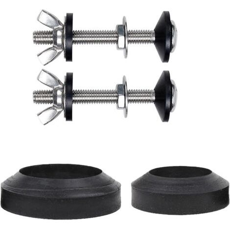 QORVA-Vis de fixation de réservoir d'eau de toilette fendu, raccords de connexion de réservoir d'eau avec siège, accessoires d'installation de réservoir d'eau de toilette avec deux bagues d'étanchéité