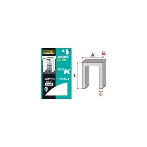 Agrafes Fil Plat Type K 10mm12101 V
