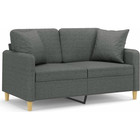 Maison Exclusive - Divano a 2 Posti con Cuscini Grigio Scuro 120 cm in Tessuto