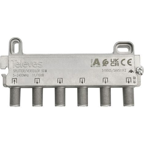 Repartidor distribuidor 5 salidas 10/12 dB  Gris (1/3)