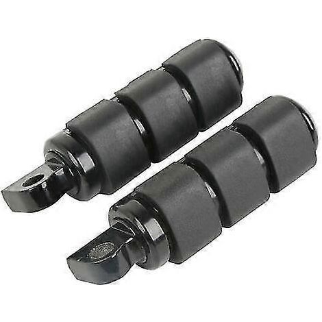 Motorrad-Fußraste, schwarz/verchromt, 3/8"-Loch, passend für Harley Softail FXST, Dyna FXWG, FXR, XL1200, 883, Sportster, Low Rider, Street – schwarz (1/5)
