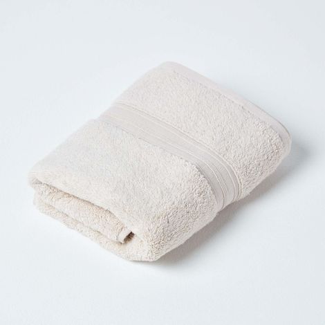 HOMESCAPES Zero Twist Supima Cotton Hand Towel, Beige