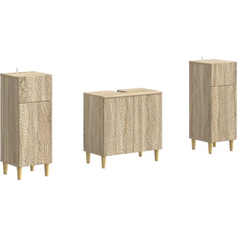 Maison Exclusive - Ensemble de meuble de salle de bain 3 pièces DELFT Chêne Sonoma (1/5)