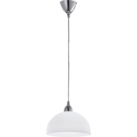 Suspension Élégante En Métal Et Verre Centrifugé Blanc, Douille E27, 60 W, Diamètre 26 Cm, Indice Ip20 Classe 1, Code Article 2908-44-102 (1/3)