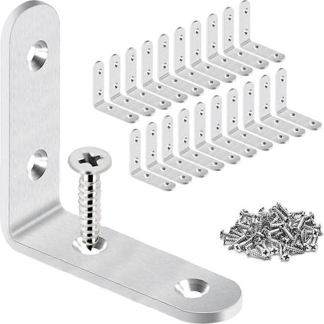 Équerre de fixation, équerre épaisse en forme de L avec fixation par vis pour table en bois, coiffeuse (1/4)