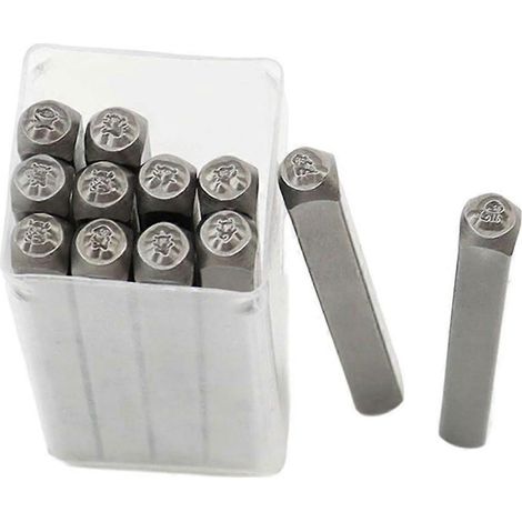 Lot de 12 tampons métalliques représentant de mignons chiens, outil de marquage de 3 mm (1/8") (1/4)
