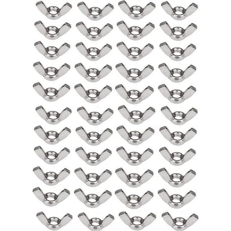 50 x 304 jeu d'écrous à oreilles en acier inoxydable M6 (1/4 pouce) écrou papillon matériel de fixation à torsion à la main (1/5)