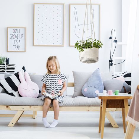 Panier suspendu en coton tressé, pot de fleurs intérieur, support mural pour plantes, organiseur de rangement. (1/5)