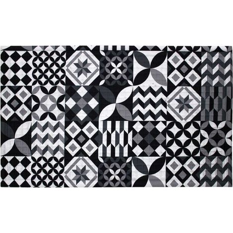 Tapis Relief Imprimé "Calypso" 45x75cm Noir (1/2)