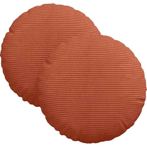 Maison Exclusive - Coussins de siège 2 pcs Rouge orange Ø30 x 13 cm