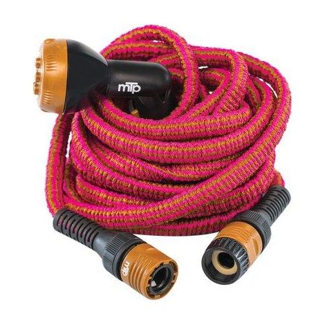 TUBO IRRIGAZIONE ESTENSIBILE WALLY ITALY  MT 12,5/25 BRONZO/FUCSIA +RACCORDI+PISTOLA