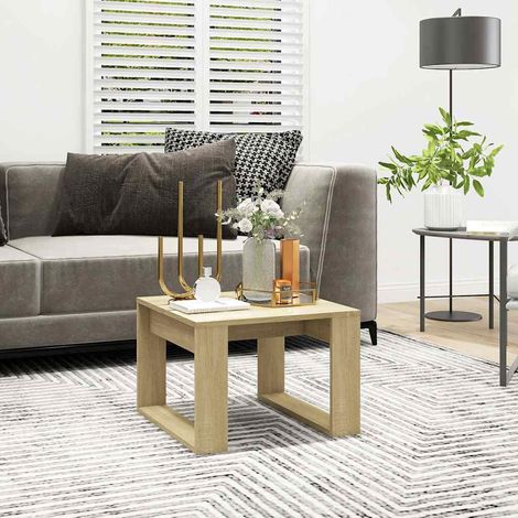 808624 vidaXL Side Table Sonoma Oak 50x50x35 cm Engineered Wood (1/5)