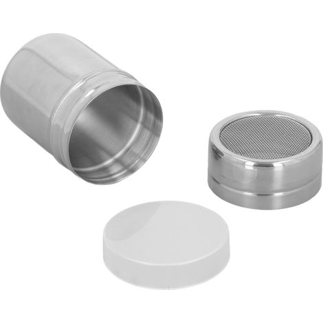 Kaffeepulver-Sieb, Edelstahl, Kakao-Sieb, feuchtigkeitsbeständiger Pulversiebzylinder mit Deckel (1/5)