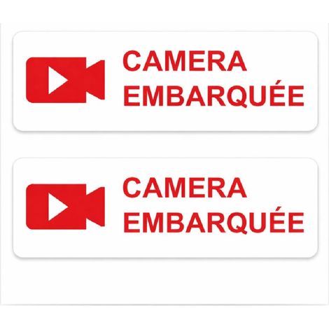 AUTOCOLLANT "CAMERA EMBARQUEE" X 2