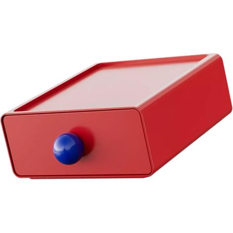 Stackable Desk Drawer, Large Capacity Plastic Office Storage Box with Sliding Drawer for Organizing Stationery, Cosmetics and Supplies (1/5)