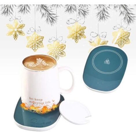 Tasse thermos à café, tasse thermos à boisson, tasse thermos, tasse thermos à café électrique, tasse thermos USB, tasse thermos, plateau chauffant thé/eau/lait, port USB, vert (1/4)