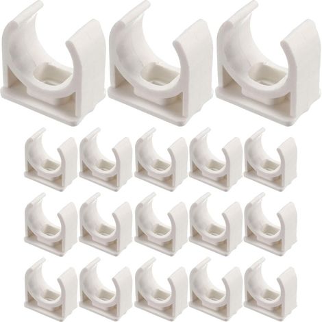 Lot de 20 clips de fixation en PVC pour tuyaux d'eau en forme de U pour plateaux TV de 16 mm, support de tuyau, tube Pex, blanc (1/5)