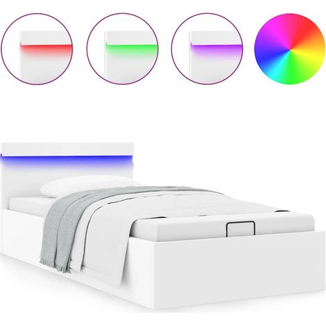 Maison Exclusive - Giroletto Contenitore Idraulico LED Bianco Similpelle 90x200 cm