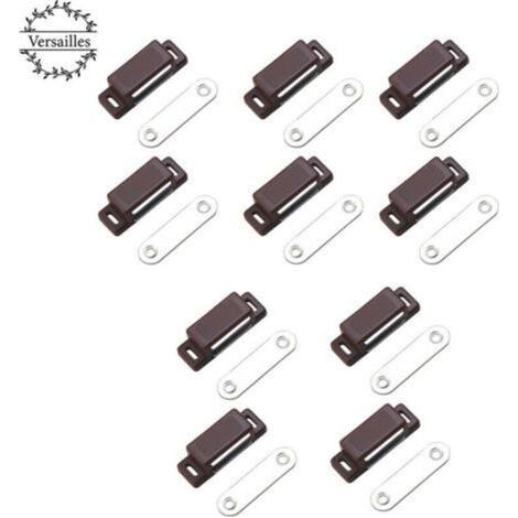 Ahlsen – Loqueteau magnétique puissant – Force de maintien 4kg – Lot de 10 – Pour meubles en bois – Installation facile avec vis fournies (1/5)