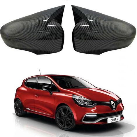 Passend für Renault Clio 4 Mk4 (Baujahre 2012–2019): Rückspiegelabdeckung aus Kohlefaser, Hupe, Rückspiegelgehäuse – Hupe aus Kohlefaser, rechte Seite