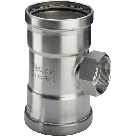 Viega Sanpress Inox XL-T-piece 578145 64 x Rp 3/4 x 64 mm, acier inoxydable, SC-Contur