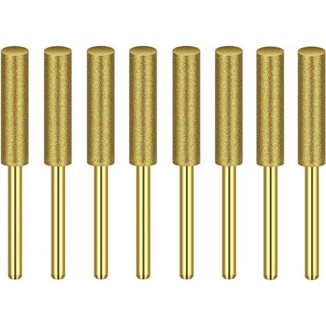 Juego de 8 limas de diamante de alta dureza para afilar motosierras de 3/16 pulgadas (4,8 mm). (1/4)
