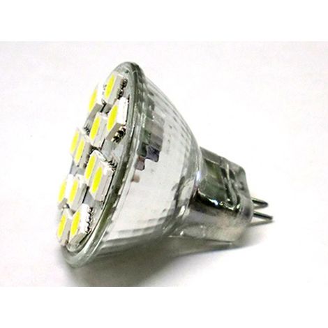 Lampada LED MR11 GU4 12 SMD 5050 2W Bianco Freddo 12V DC Per Lampadario (1/3)