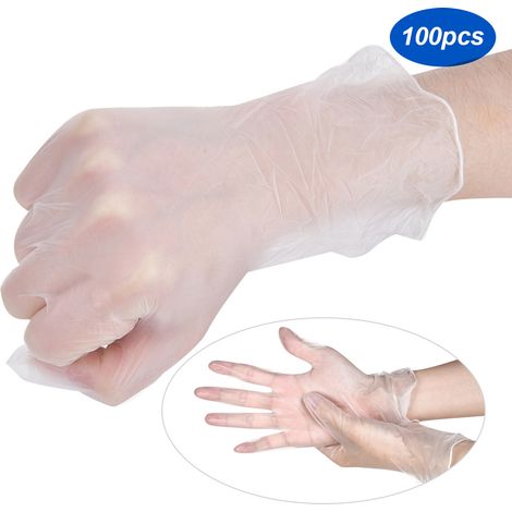 50Pairs/Box Disposable PVC Gloves Transparent Safe Single Use Gloves for Daily Working UseXL