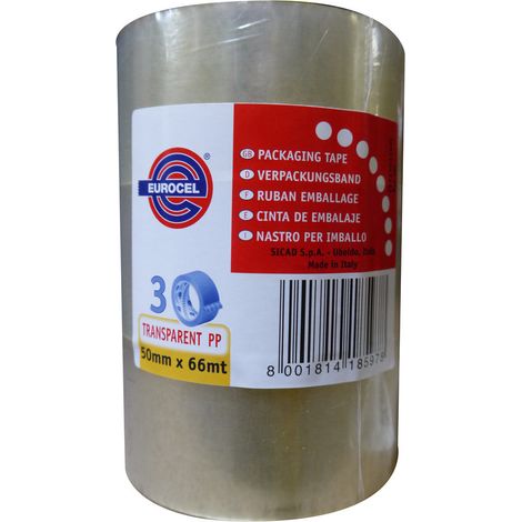Klebeband Verpackung PP Trans Lot 3 50x66 - Eurocel