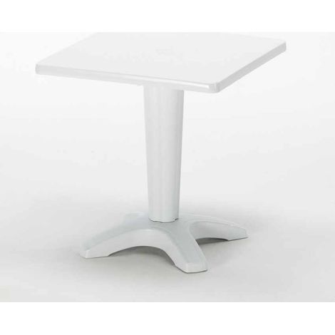 Mesa de bar Grand Soleil Zavor cuadrada polipropileno exterior 70x70 - Blanco (1/5)