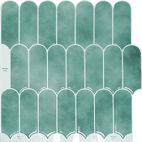 papier Peint Carrelage Autocollant Vert 30 X30 Cm Style Mosaque Sticker Mural Film Dcoratif Impermable Pour Carreaux De Mur De Salle De Bains Et D (1/5)