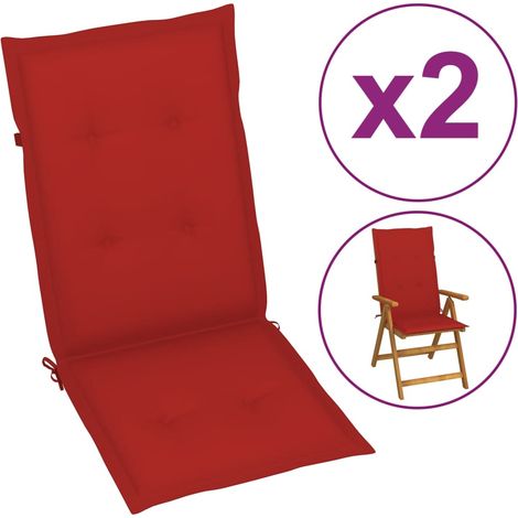 Gartenstuhlauflagen für Hochlehner 2 Stk. Rot 120x50x3 cm Stoff vidaXL (1/5)