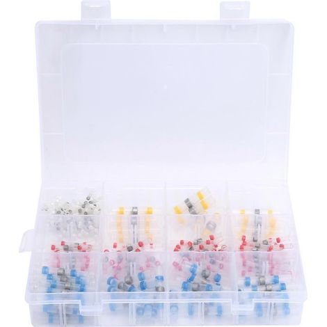200 pièces de gaine thermorétractable étanche, connecteurs bout à bout, joints de soudure, connecteurs de fils