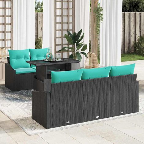vidaXL Conjunto de sofá de jardín 6 uds. 5-Número de plazas (1/5)