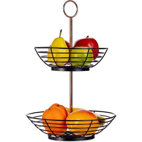 Porte-fruits à deux niveaux, en métal