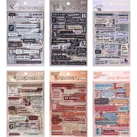 Stickers De Citations 800 Pièces, 36 Feuilles D'autocollants Pour Scrapbooking, Scrapbooking Kit Pour Livre Photo Diy, Journal, Carnet De Notes (1/5)