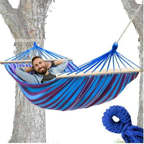 Hamac de jardin simple avec barre transversale, 200 x 80, 150 kg de résistance (1/5)