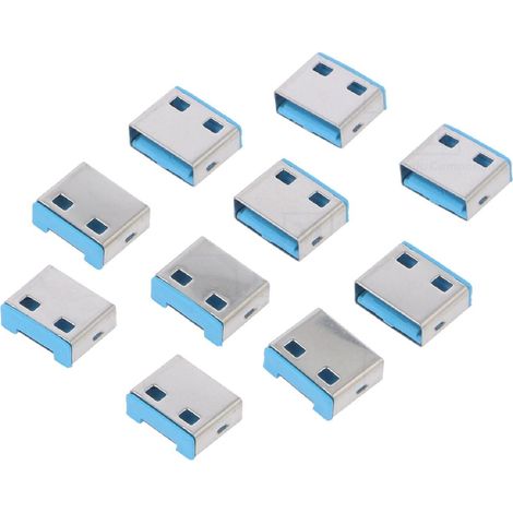 10 serrures de port USB A pour bloqueur de port USB - bleu