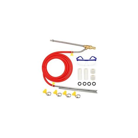 Kit de sablage pour Nettoyeur Haute Pression, Accessoire de sablage Humide 5000 PSI, sablage pour Nettoyeur Haute Pression avec buse céramique de Rechange, déconnexion Rapide 1/4 pouc (Rouge)