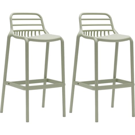 Sgabello da Bar Rebecca Mobili Hindiba 97x46x40 Polipropilene Verde Chiaro Moderno SET 2 pz (1/5)