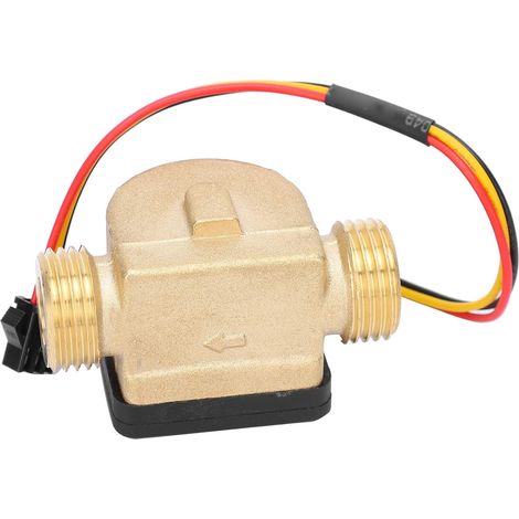 Capteur de débit d'eau 1/2 Pouce pour la Surveillance du Niveau de Liquide, Interrupteur de débit fileté en Laiton, Alimentation CC 3-24 V, 0,3-10 L/Min, Interface 3 Broches (1/5)