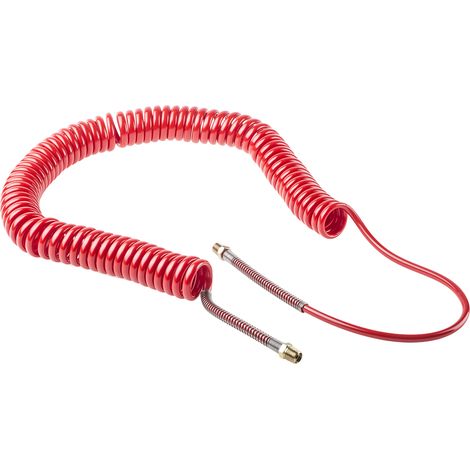 Tuyau spiralé CPC, avec raccord BSPT 1/4 pouce mâle, Rouge, Diam.ext 8mm, Long. 6m ( Prix pour 1 ) (1/2)