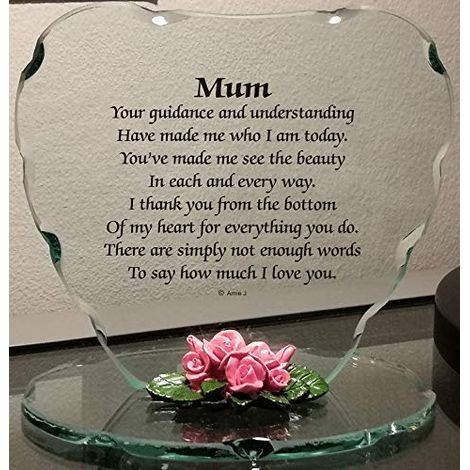 Plaque en Verre en Forme de cœur avec Dictons - Cadeau pour Une Personne chère - Idée Cadeau pour Maman - Fête des mères - Noël - Anniversaire